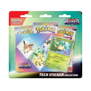 Pokemon Prismatic Evolutions Tech Sticker Collection Leafeon