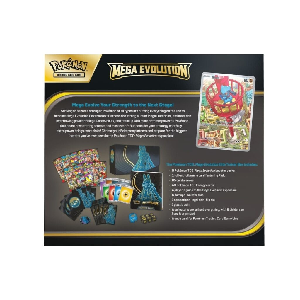 Mega Evolution Elite Trainer Box - Lucario achterkant